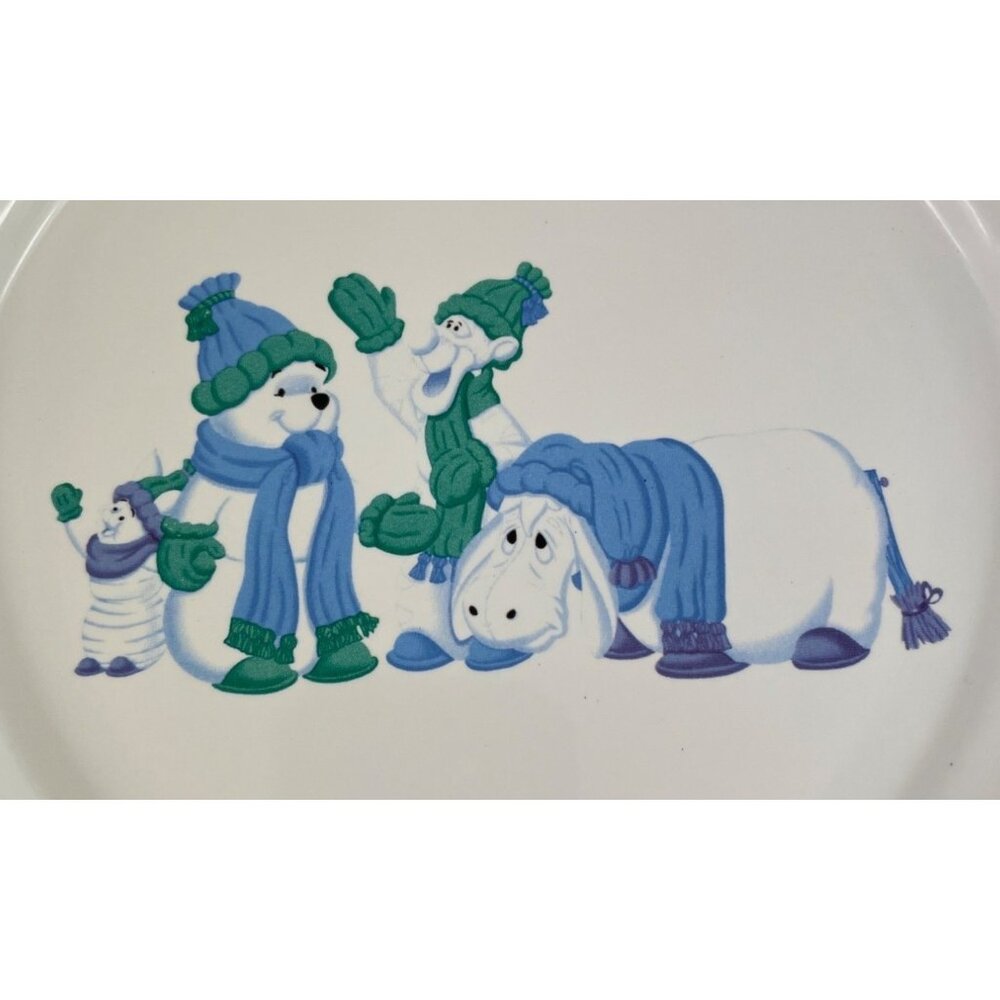 Walt Disney World Winnie The Pooh & Friends Winter Themed 8" Multicolor Plate - Picture 2 of 7